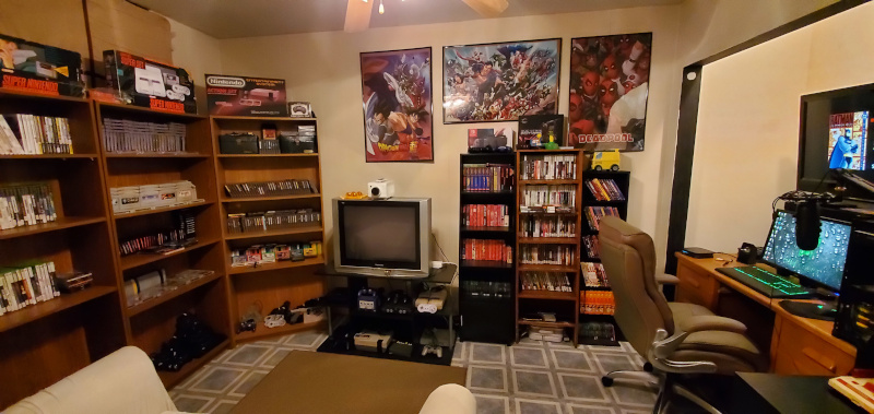 Gaming collection
room with lots of old, retro, video games